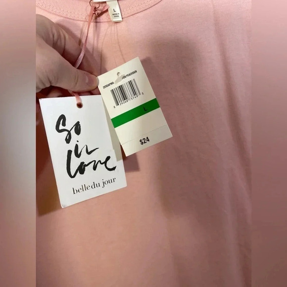 Belle Du Jour Women’s Crewneck Muscle Shirt Shoulder Pads L NWT - Picture 3 of 5